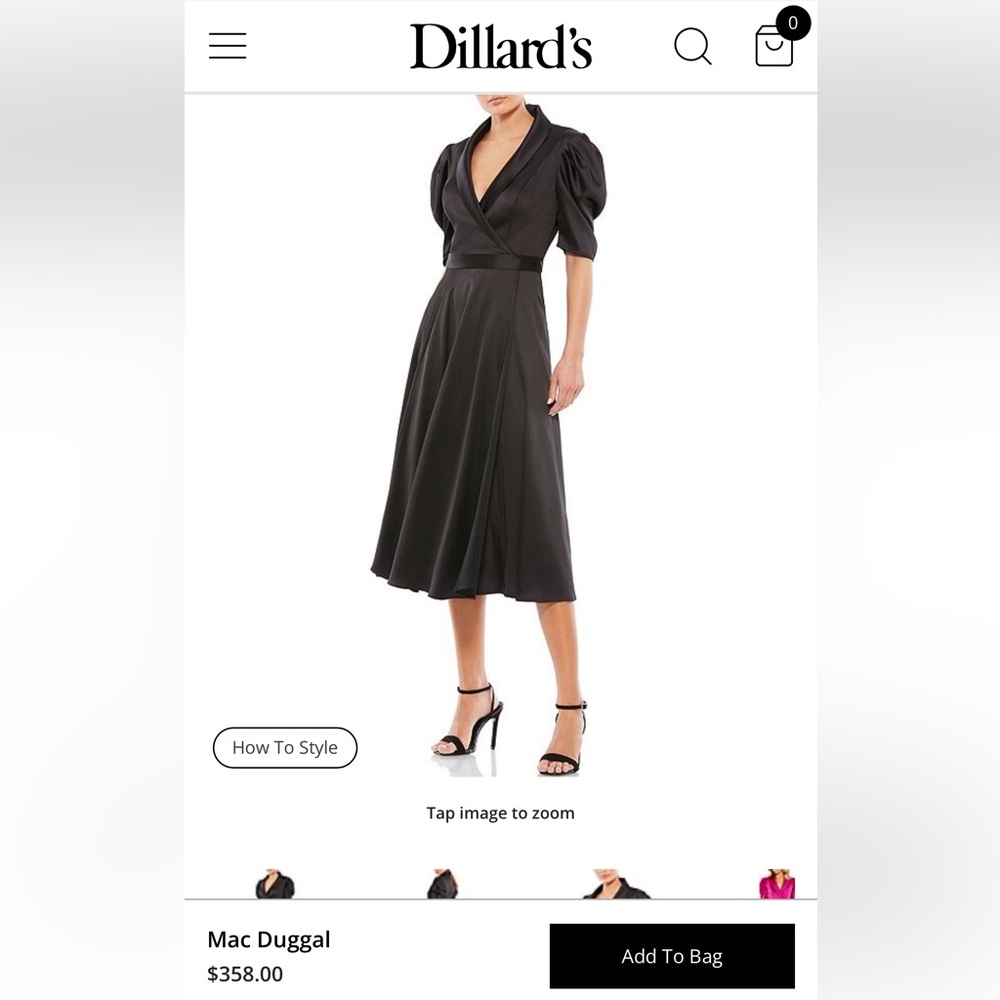 Mac Duggal Elegant Black Wrap Dress